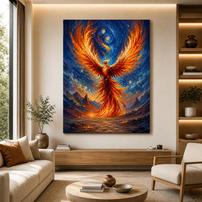 Brhmagyaan Rising Phoenix Painting – Majestic Phoenix Wall Art for Home, Office, Living Room & Bedroom Décor