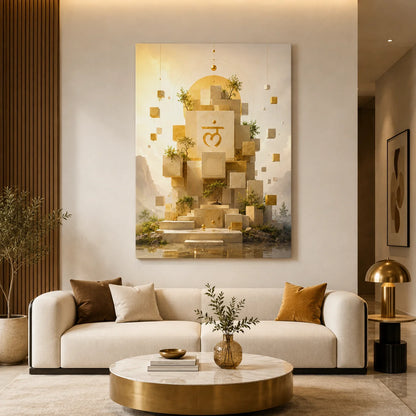 Brhmagyaan Earth Element – Lam Bijakshar Painting for Stability, Grounding, Strength & Positive Energy