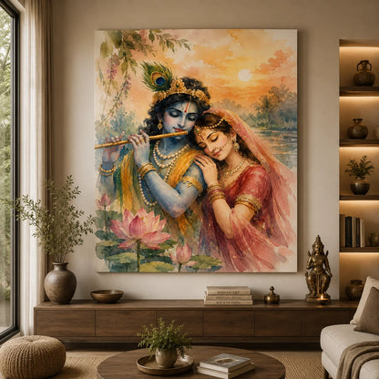 Brhmagyaan Soulful Union – Divine Radha Krishna Painting for Love, Harmony, Devotion & Positive Energy